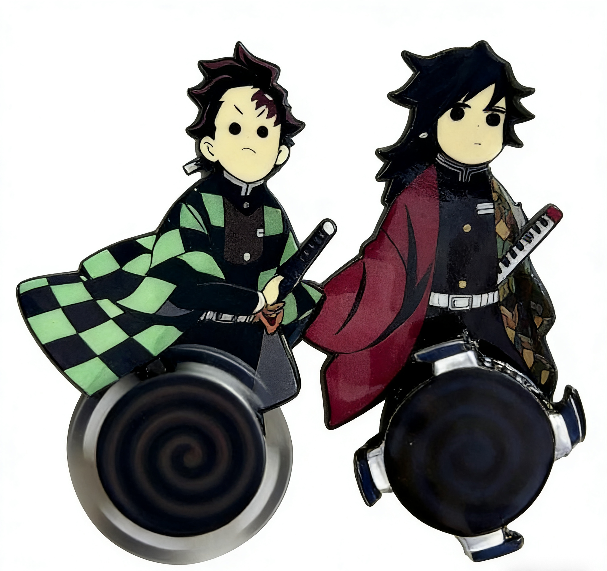Demon Slayer | Rotating Acrylic Fridge Magnet - Tanjiro & Giyu Tomioka