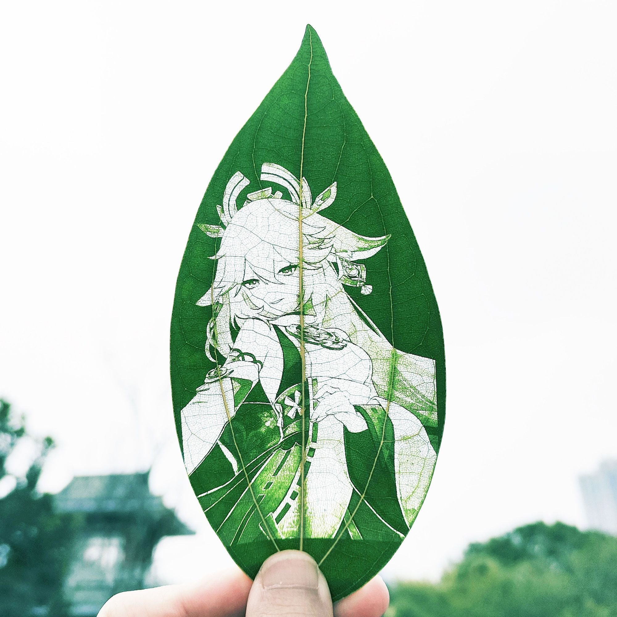 Genshin Impact | Eternal Teyvat Carved Natural Leaf Art Yae Miko