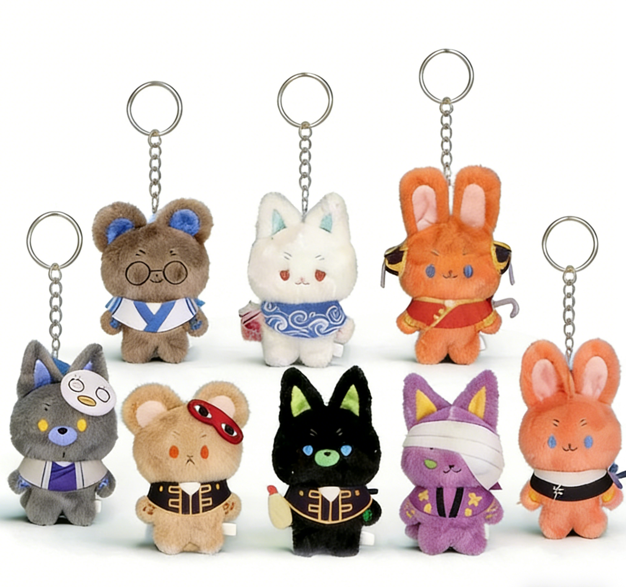 Adorable Gintama MOFUFUSA series plush mascot keychain. Soft, collectible anime charm featuring your favorite characters. Official merchandise.
