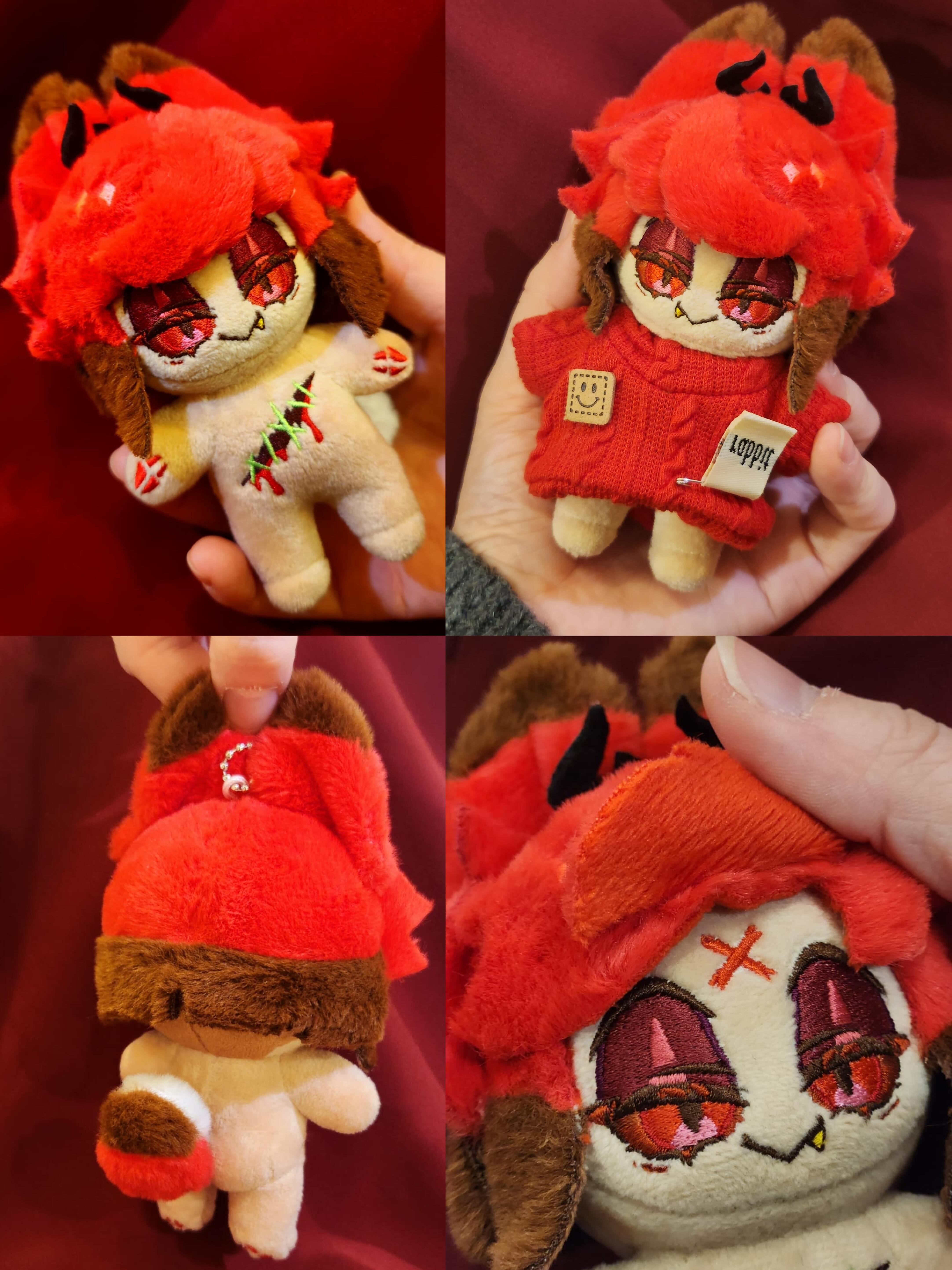 Hazbin Hotel Alastor plush doll (10cm/4"). Soft, collectible Radio Demon character toy perfect for fans. Premium quality, detailed design.