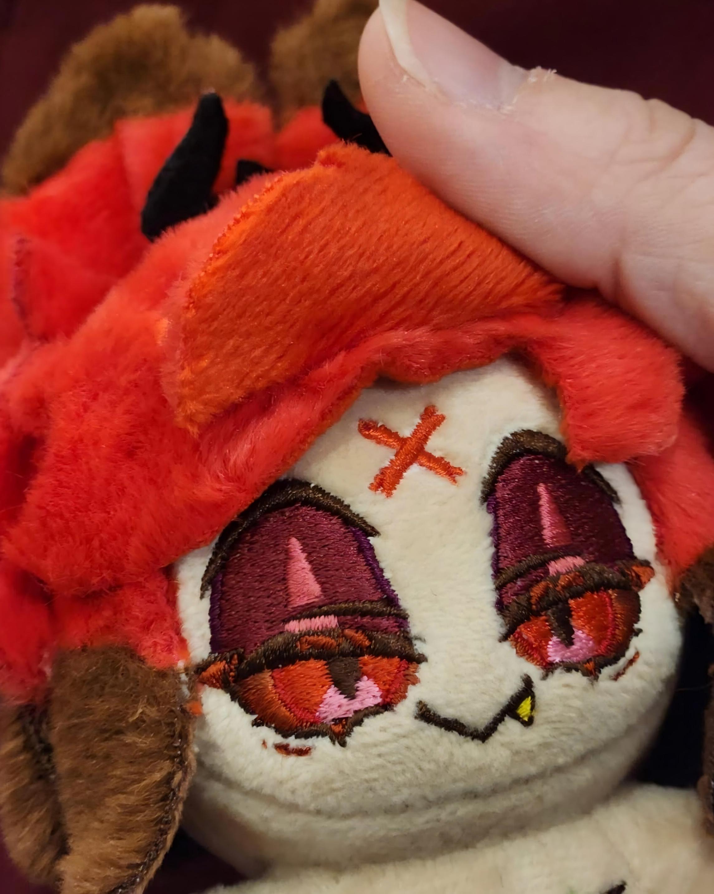 Hazbin Hotel Alastor plush doll (10cm/4"). Soft, collectible Radio Demon character toy perfect for fans. Premium quality, detailed design.