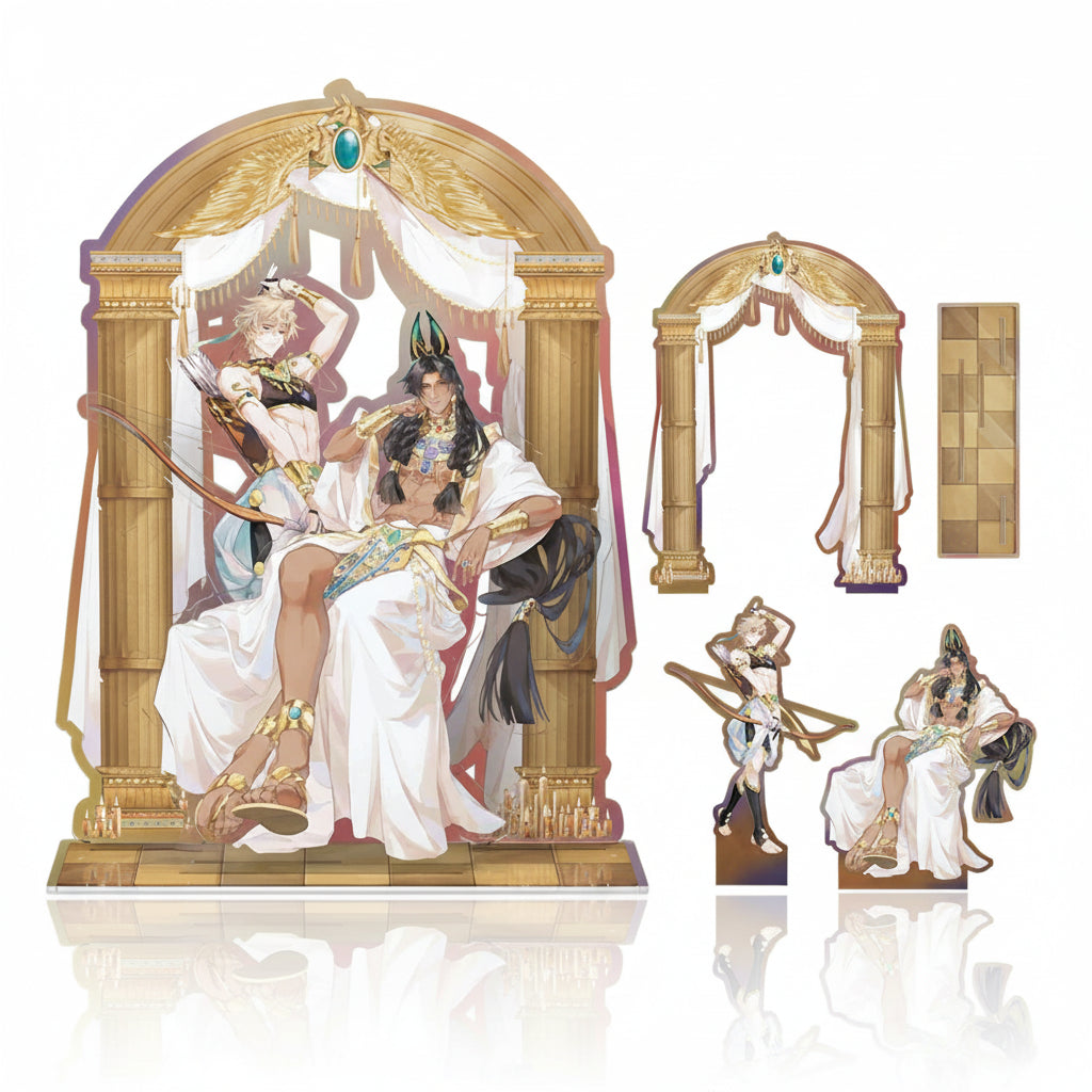 Official See You, My King Reunion 520 iridescent acrylic stand parts and assembled view