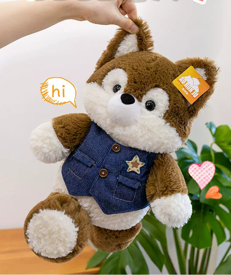 Forest fox running plushies fox wolf and husky animal plush dolls product image 6