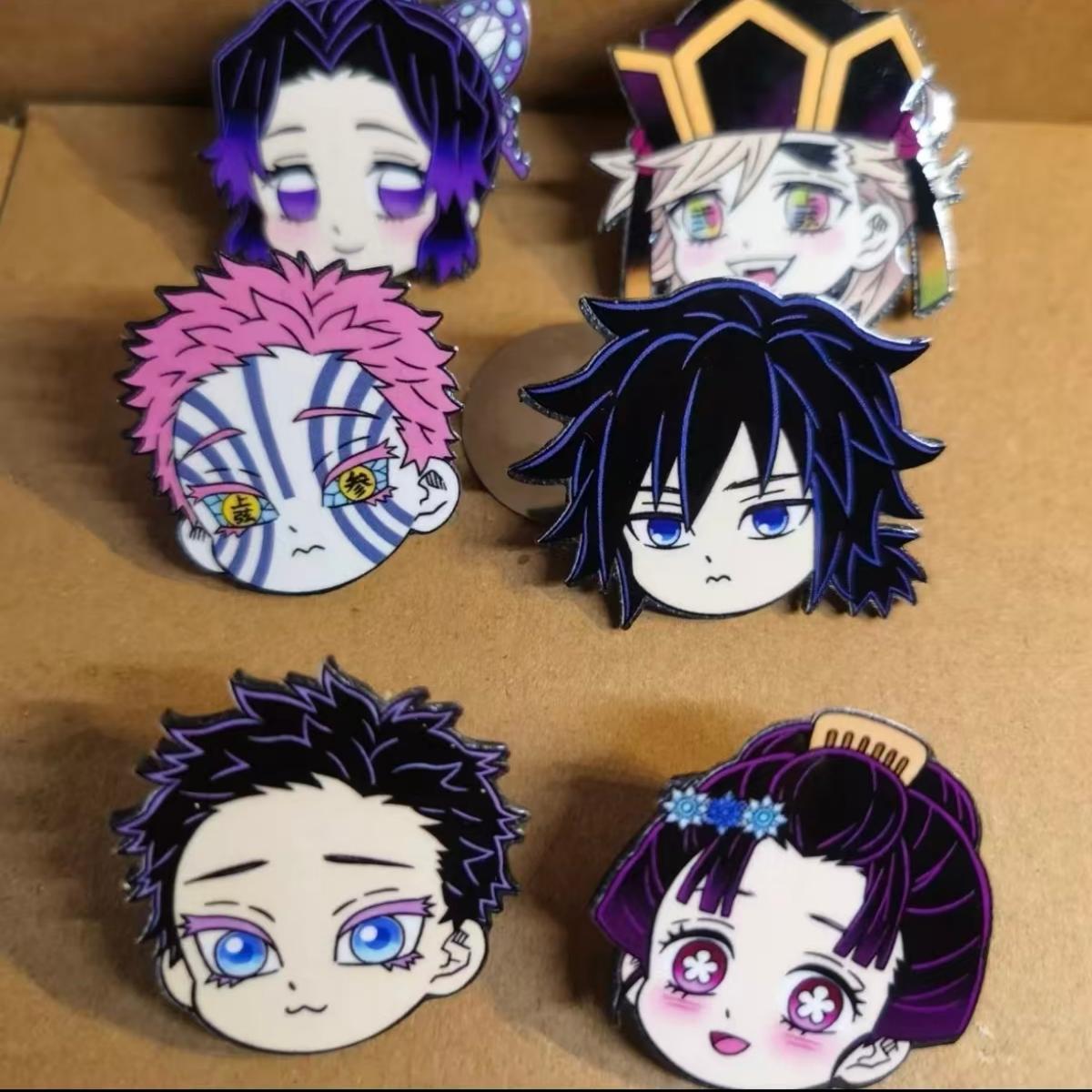 Demon Slayer | Magnetic Refrigerator Stickers & Pin Badges 12Pcs