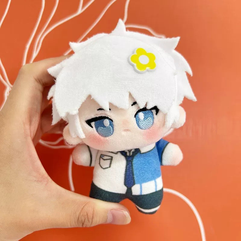 Lu Guang printed cotton doll with white hair blue eyes and character outfit