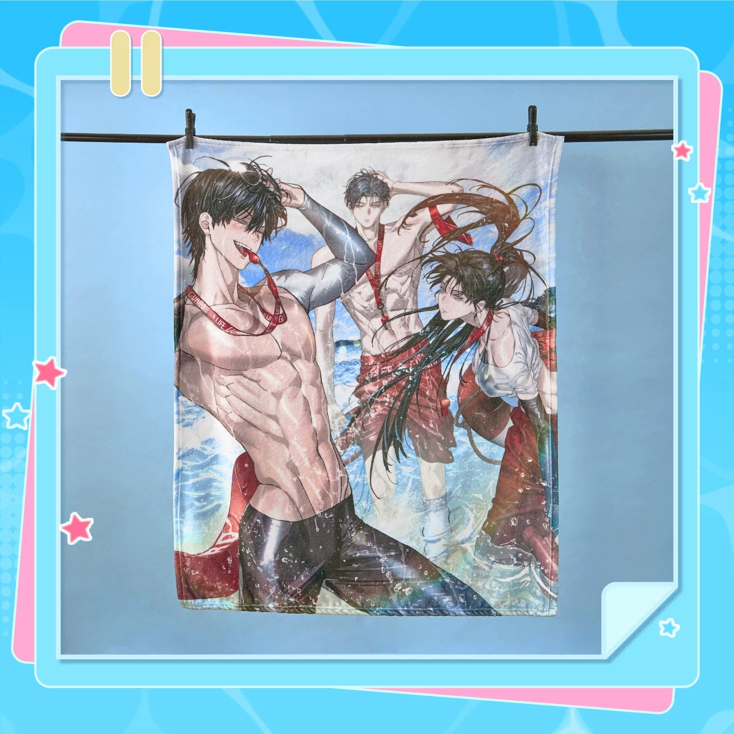 Special Civil Servant cooling blanket in a hanging display