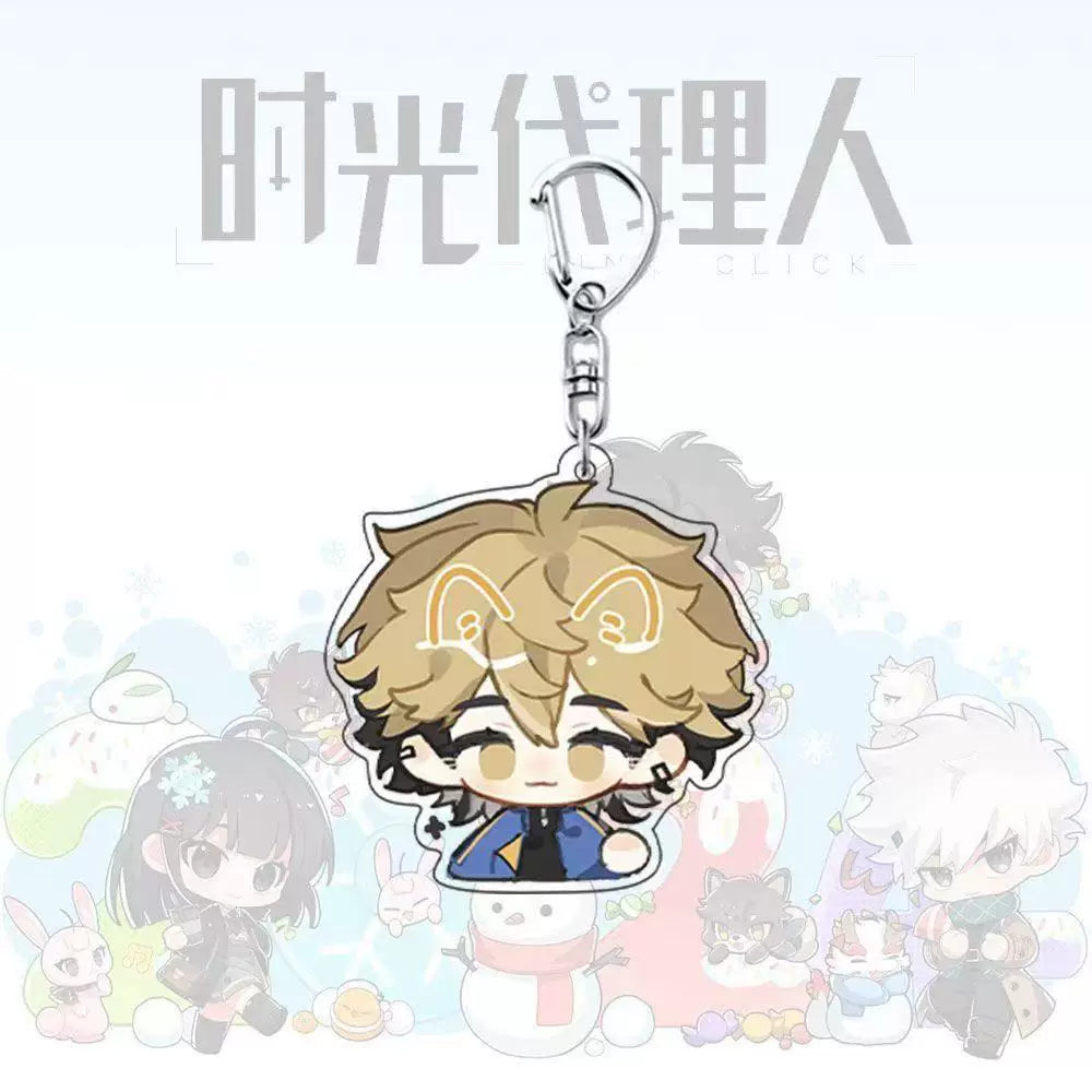 Xia Fei chibi acrylic keychain with yellow hair character design