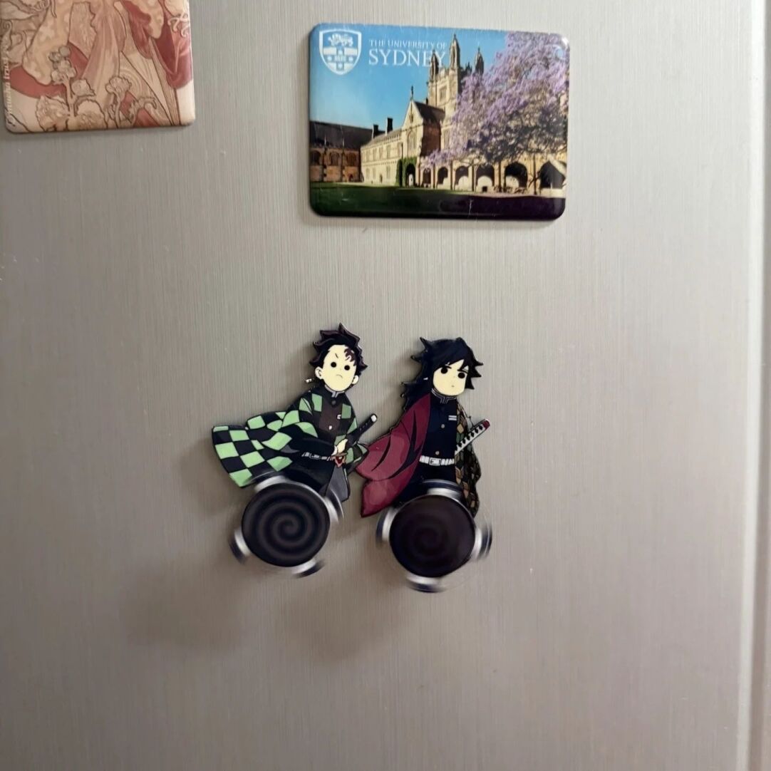 Demon Slayer | Rotating Acrylic Fridge Magnet - Tanjiro & Giyu Tomioka