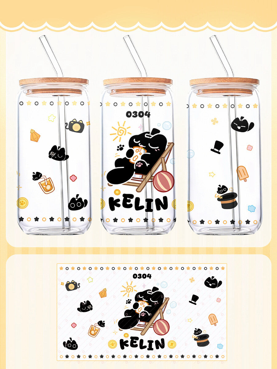 Lord of the Mysteries Klein Cat glass tumbler wraparound design sheet