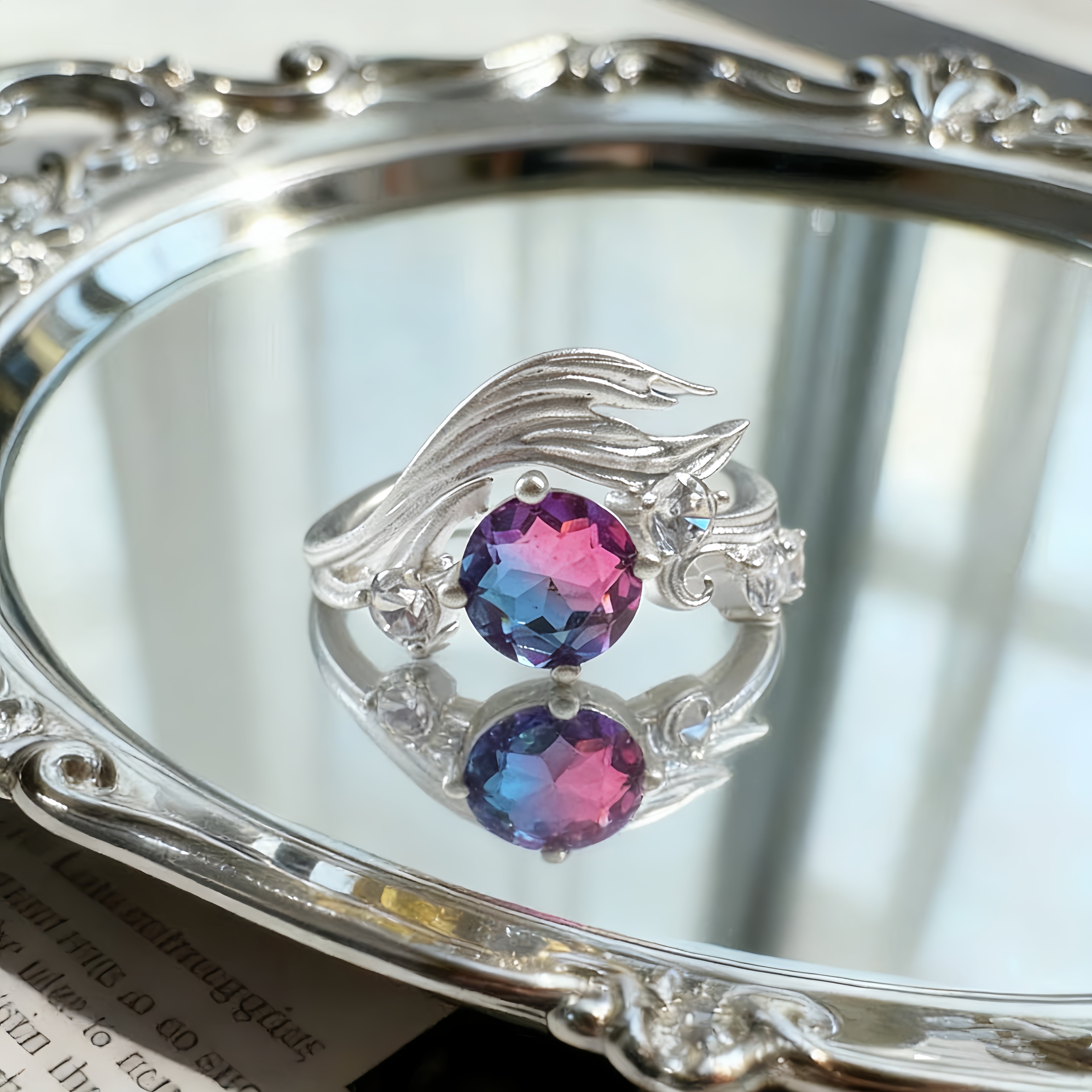 Love and Deepspace | Rafaye Fish Tail Inspired Ring  Sterling Silver 925  Zircon