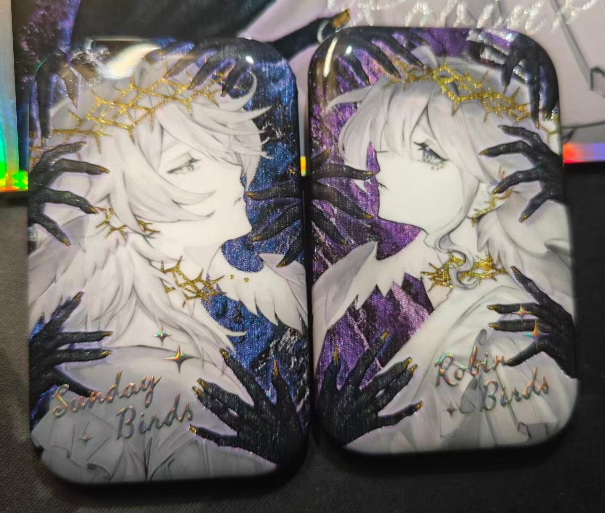 HSR Robin and Sunday Art Print Set Pin Back Buttons Prints Honkai Star Rail