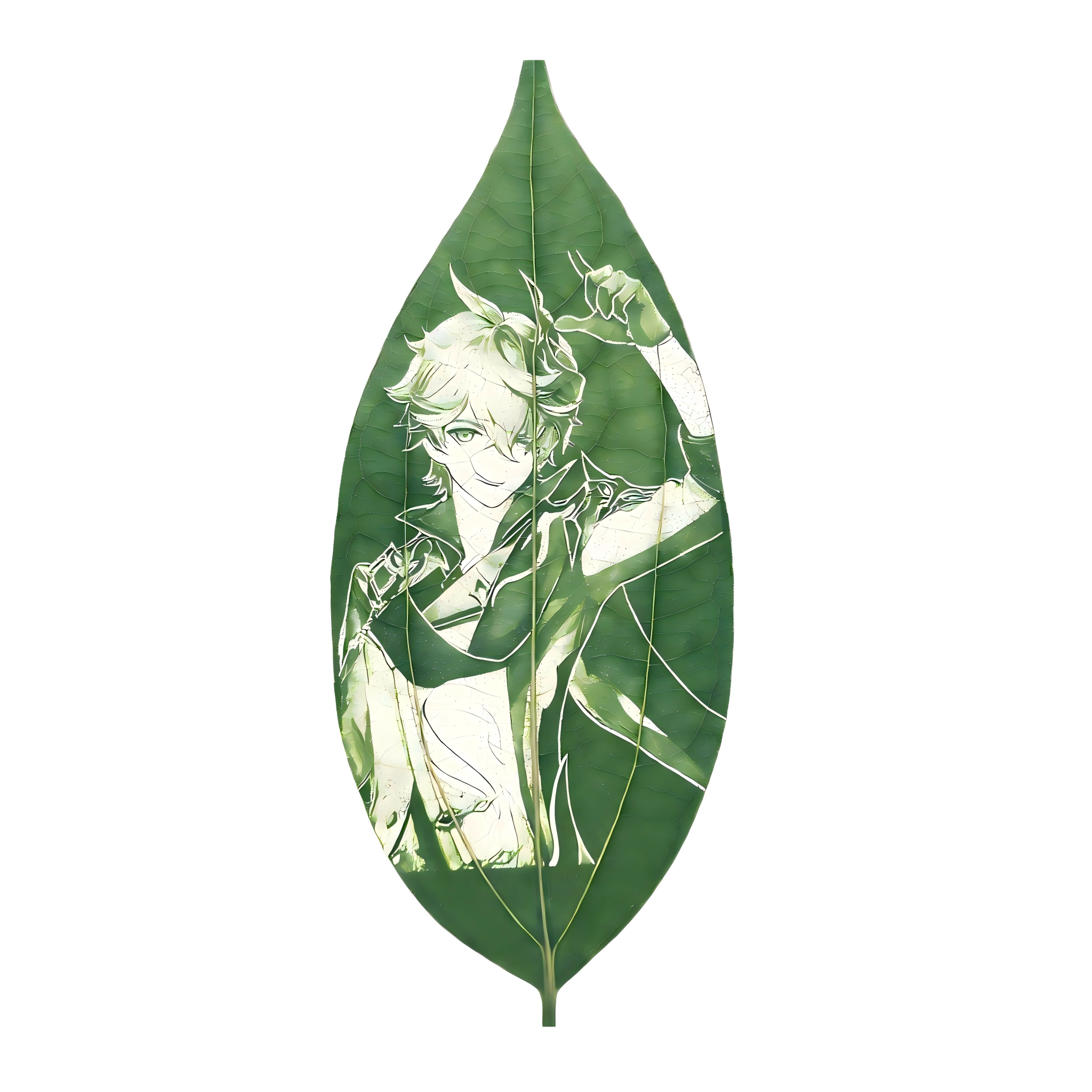 Genshin Impact | Eternal Teyvat Carved Natural Leaf Art