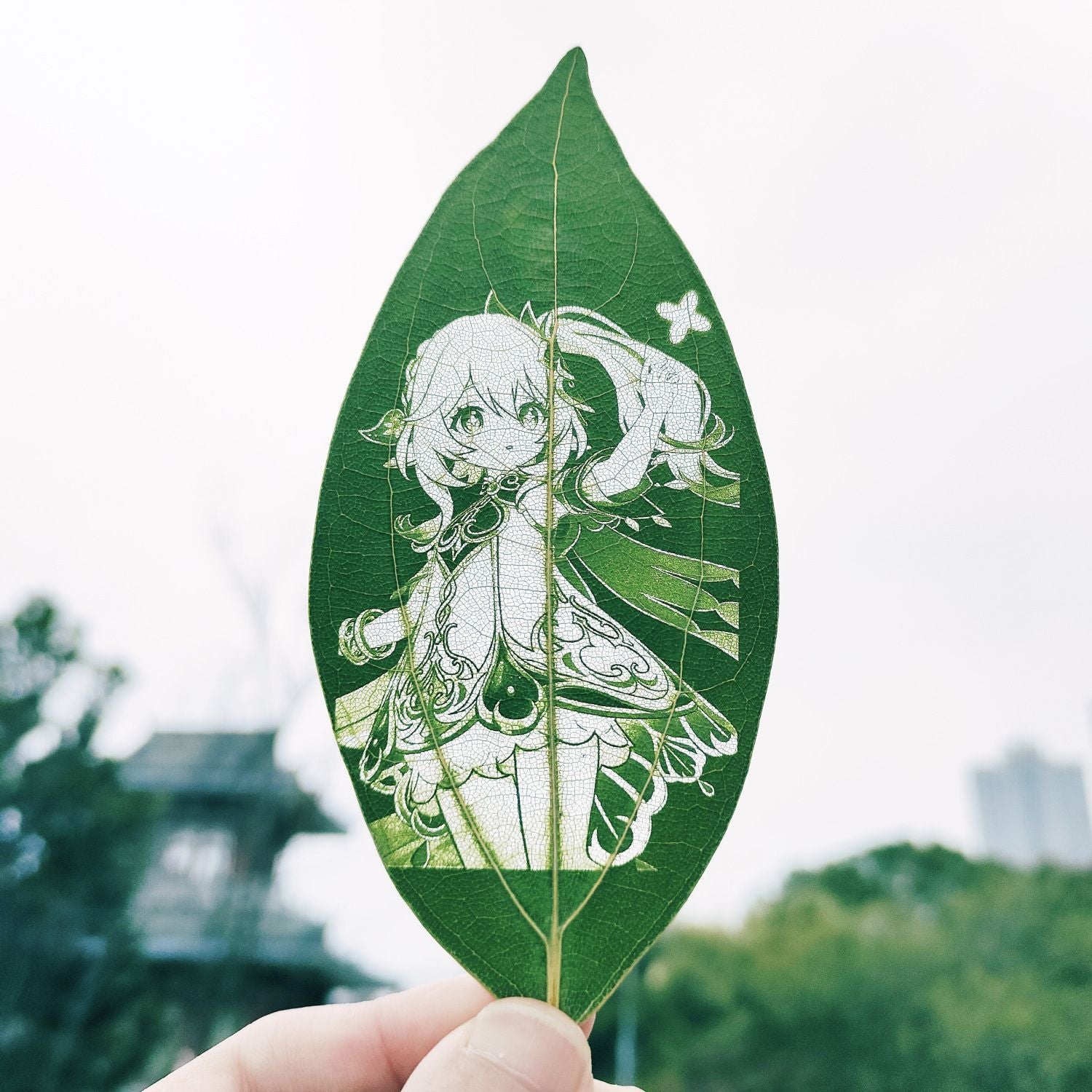 Genshin Impact | Eternal Teyvat Carved Natural Leaf Art Nahida