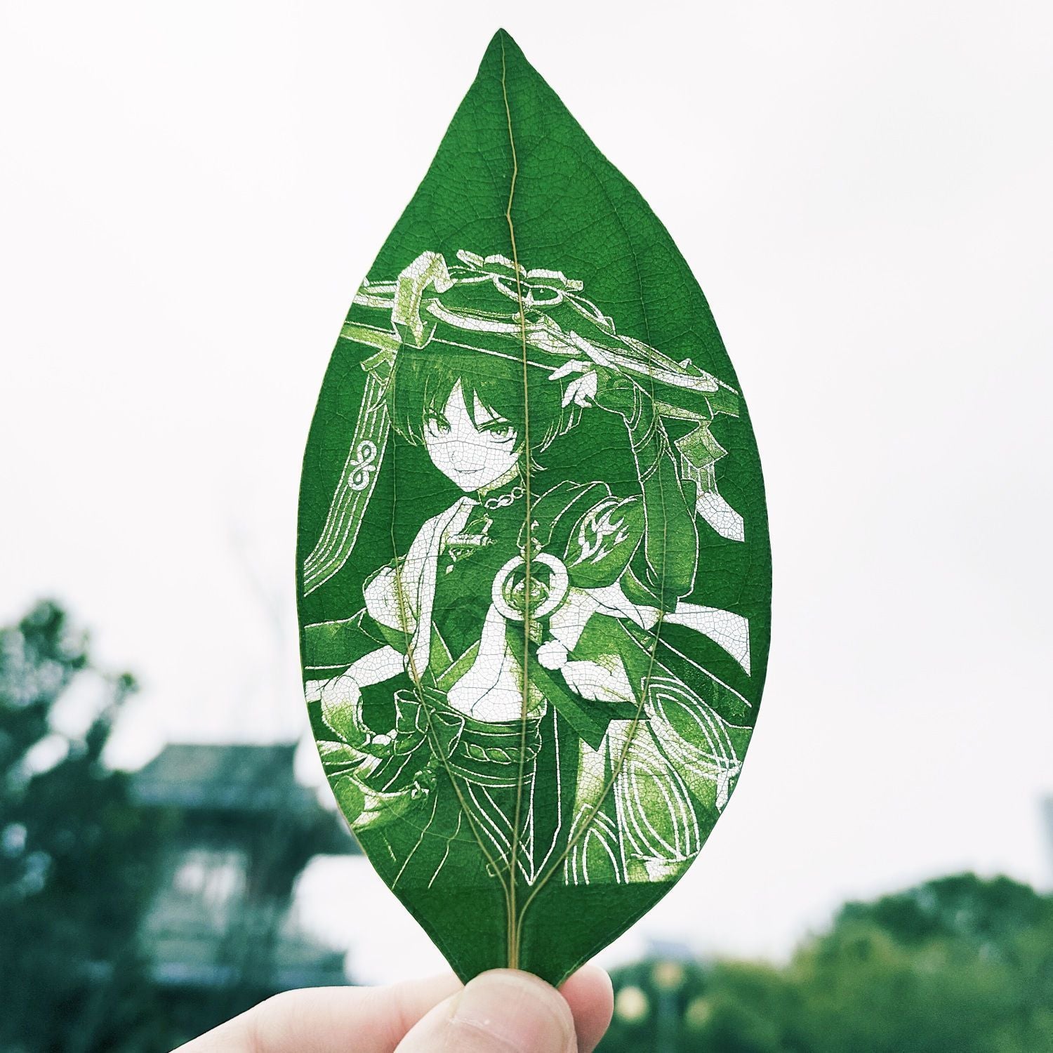 Genshin Impact | Eternal Teyvat Carved Natural Leaf Art Scaramouche