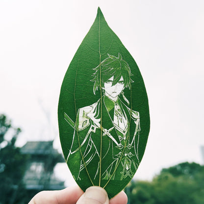 Genshin Impact | Eternal Teyvat Carved Natural Leaf Art Zhong li