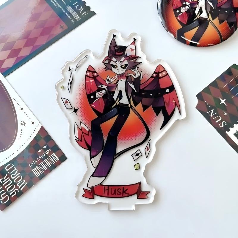 Hazbin Hotel Husk Acrylic Standee - 6 Inch (15cm) Anime Desk Decor.