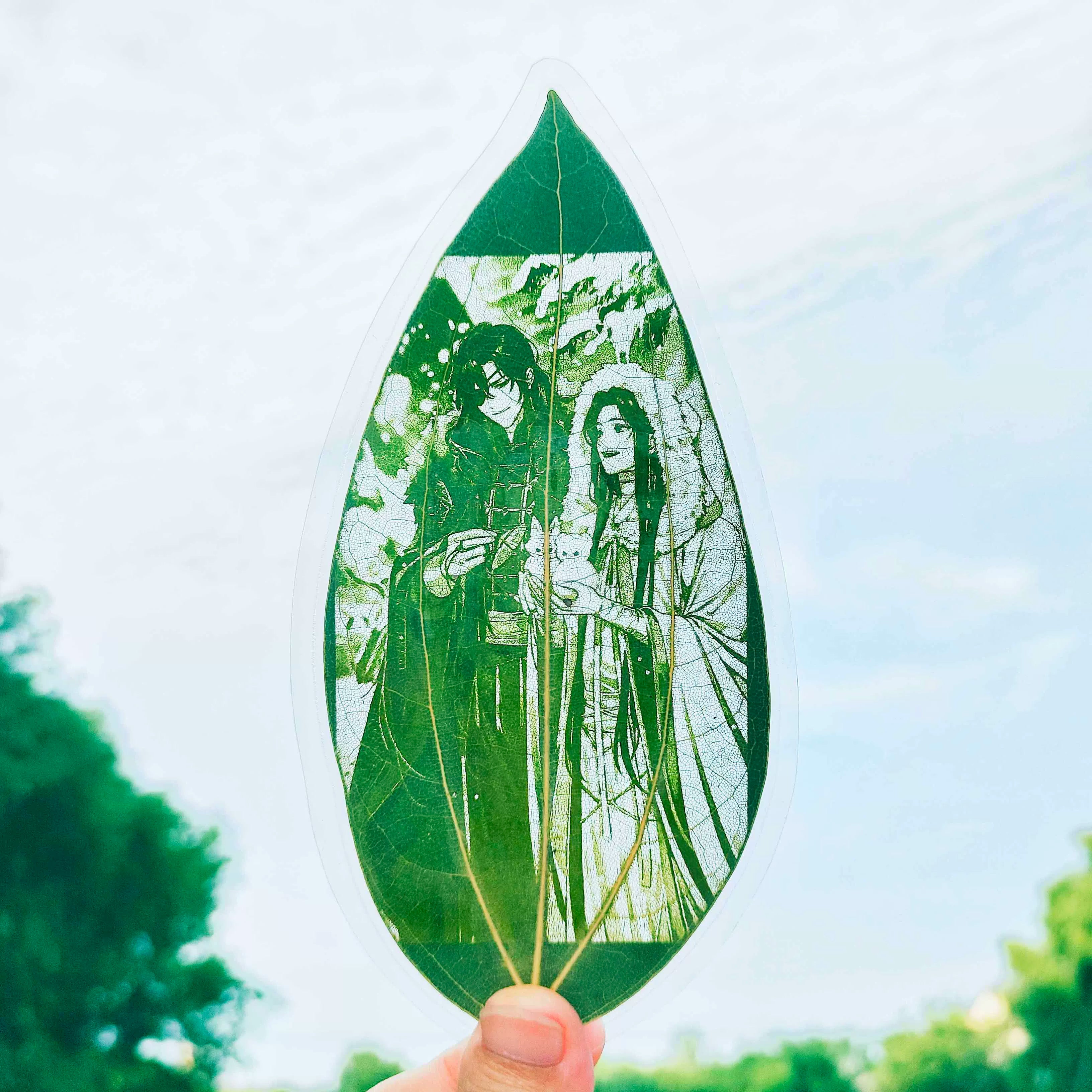 Heaven Official's Blessing | Xie Lian & Hua Cheng Carved Natural Leaf Art Style One