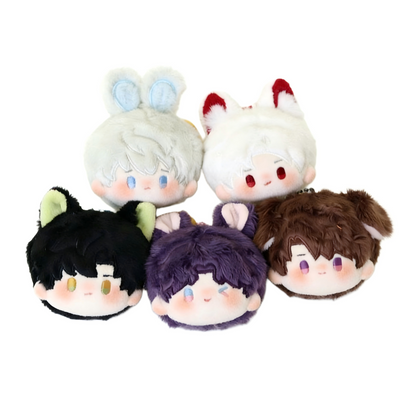 Love and Deepspace mini plush keychain. 5cm (2")  with exquisite embroidery, soft plush, and metal clasp. Choose from Xavier, Zayne, Rafayel, Sylus, or Caleb."