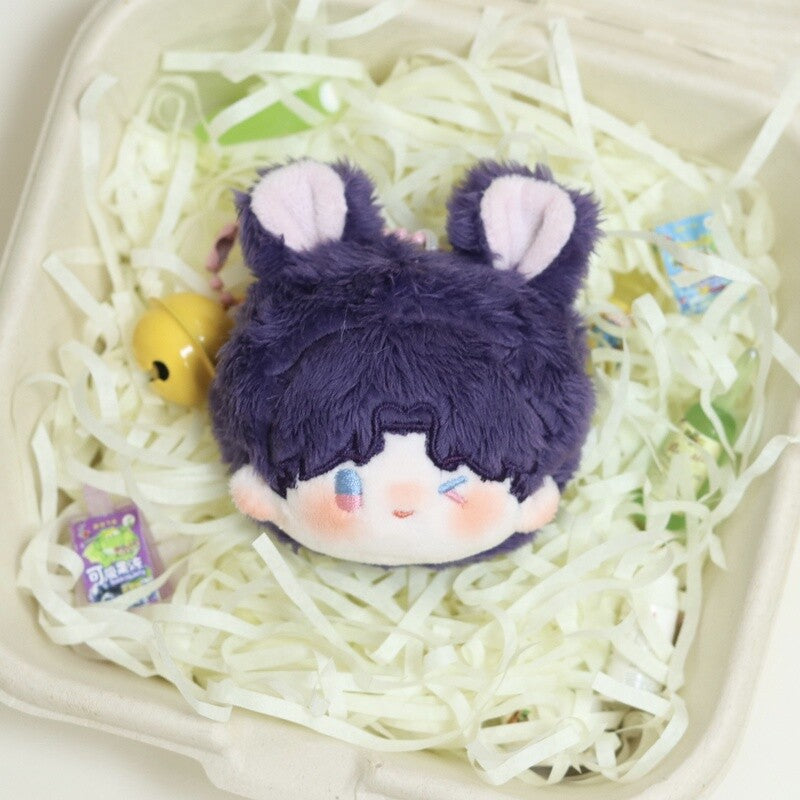 Love and Deepspace Rafayel mini plush keychain. 5cm (2")  with exquisite embroidery, soft plush, and metal clasp. 