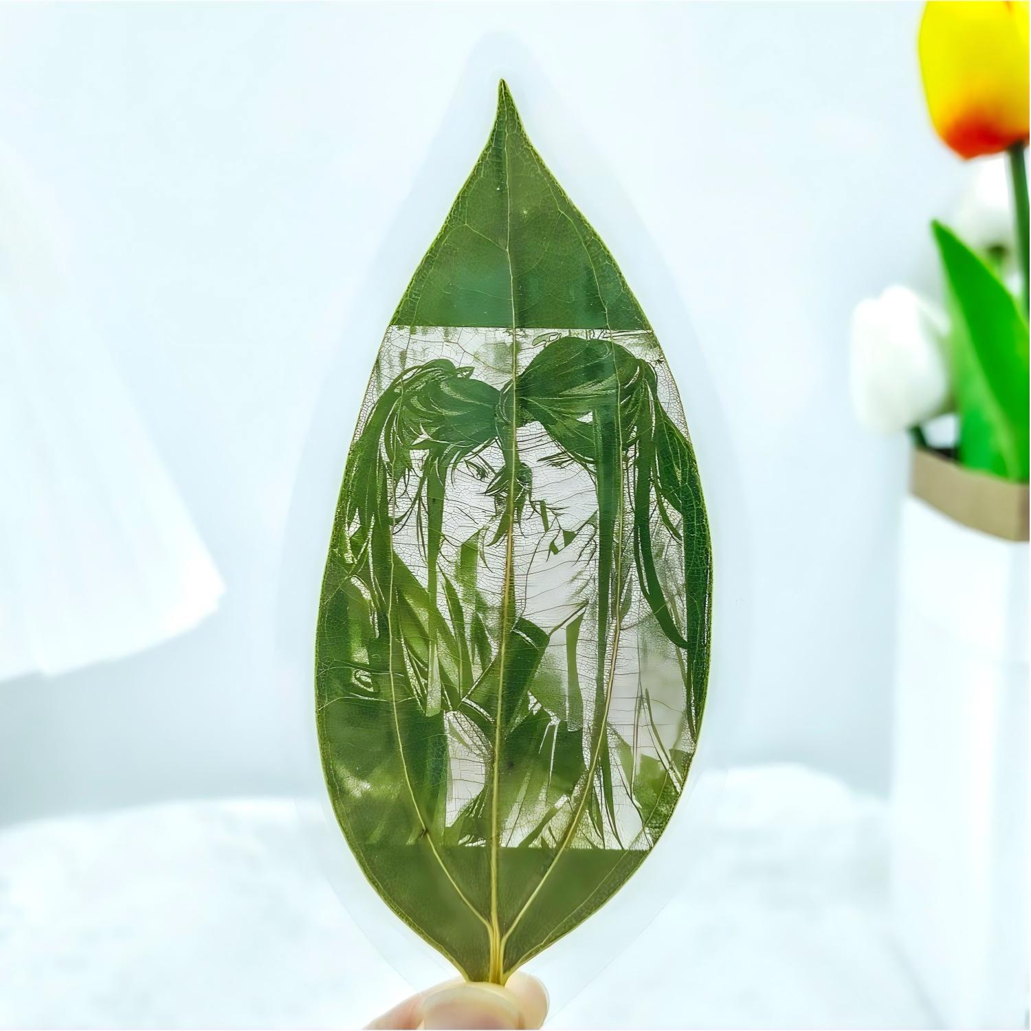 Mo Dao Zu Shi | Wei Wuxian & Lan Wangji Carved Natural Leaf Art Style Two
