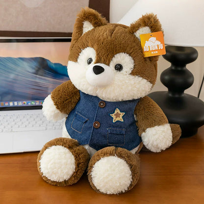 Forest fox running plushies fox wolf and husky animal plush dolls product image 9