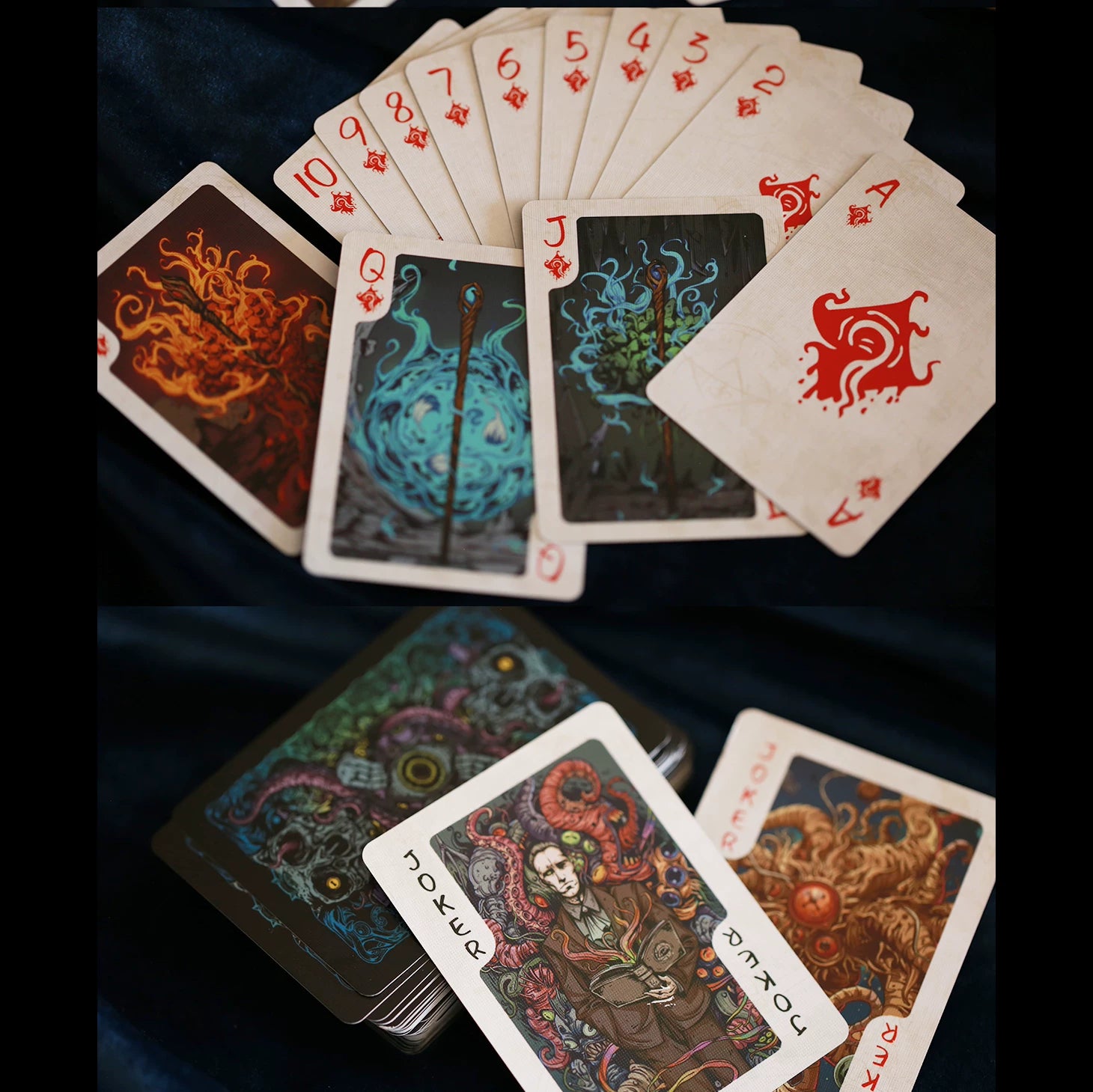 Whispers of the Old Ones | Cthulhu Mythos Tarot Deck & Collector's Artifacts Cthulhu Mythos Playing Cards