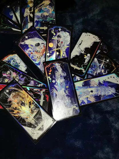 The Fool's Journey tarot cards fan spread - holographic finish all 22 Major Arcana