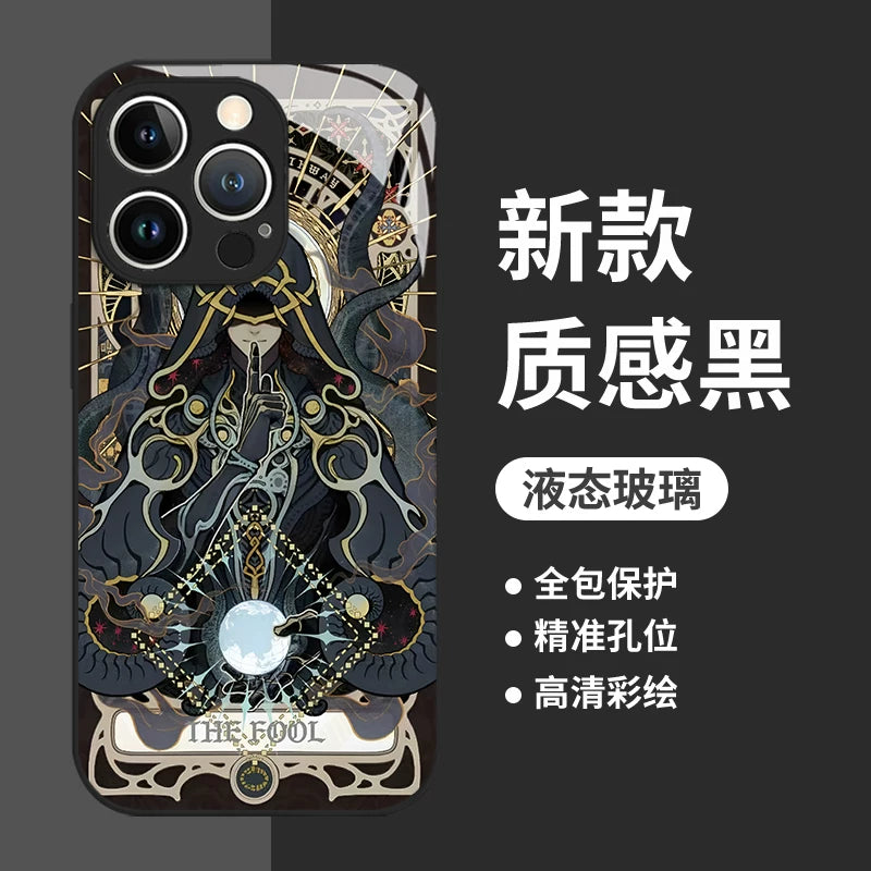 Lord of the Mysteries The Fool glass phone case mirror finish detail