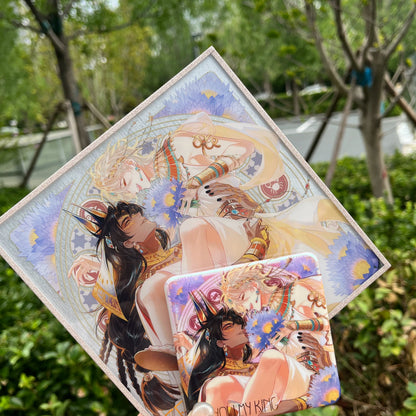 See You, My King Love Vow art card and square badge lifestyle display
