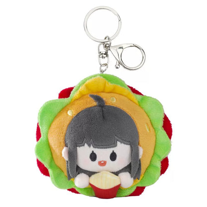 [Official] Link Click | Pull-String Wiggle Plush Mascot (3.94 in) Hamburger - Qiao Ling
