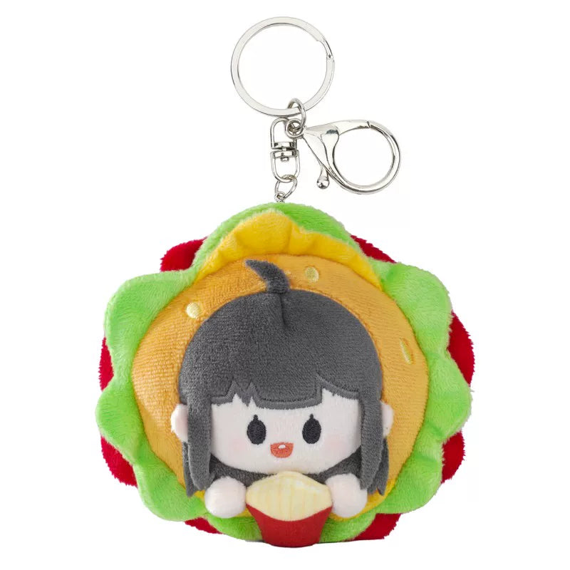 [Official] Link Click | Pull-String Wiggle Plush Mascot (3.94 in) Hamburger - Qiao Ling