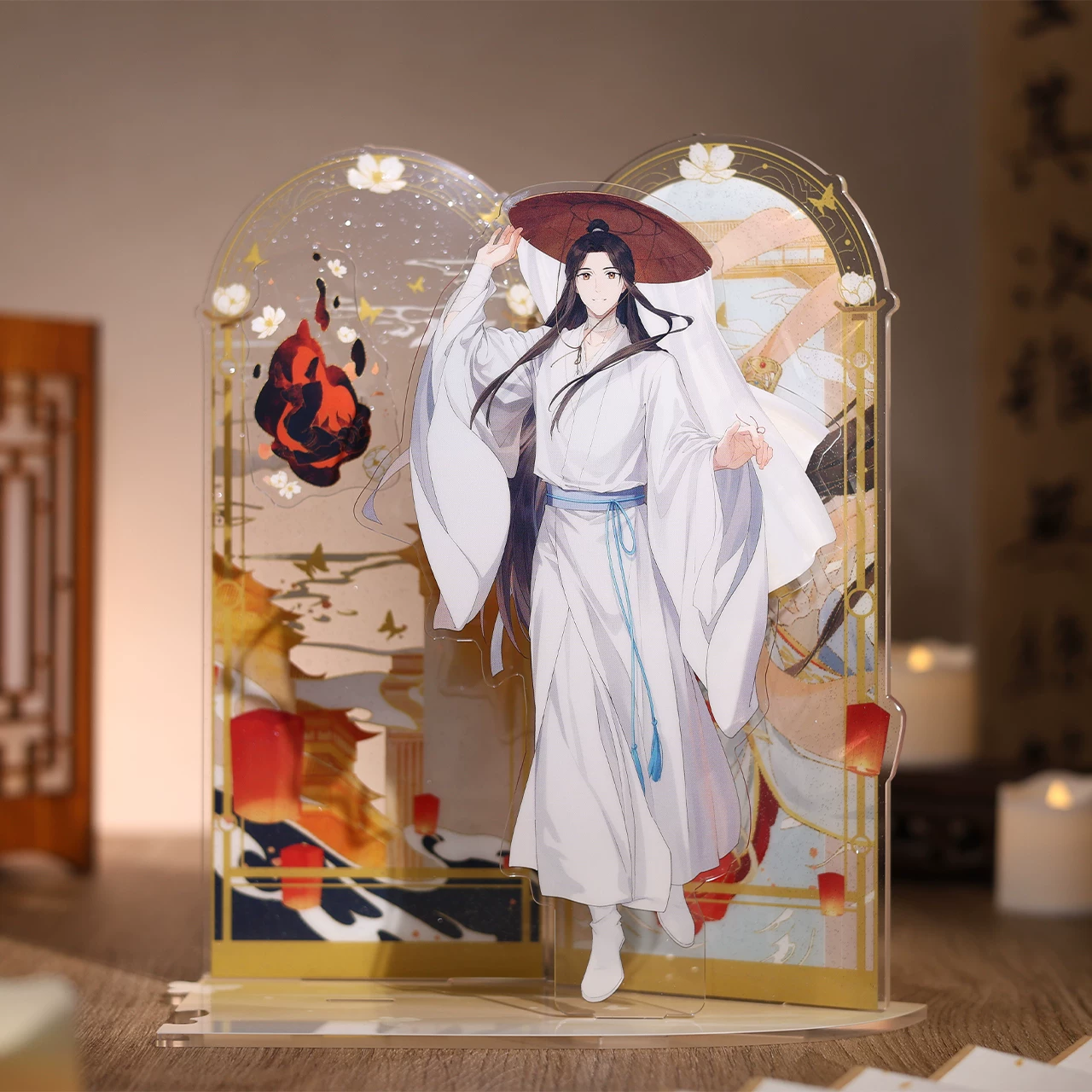 Official Heaven Official's Blessing (TGCF) acrylic stand. Premium collectible featuring dynamic liquid glitter design. 