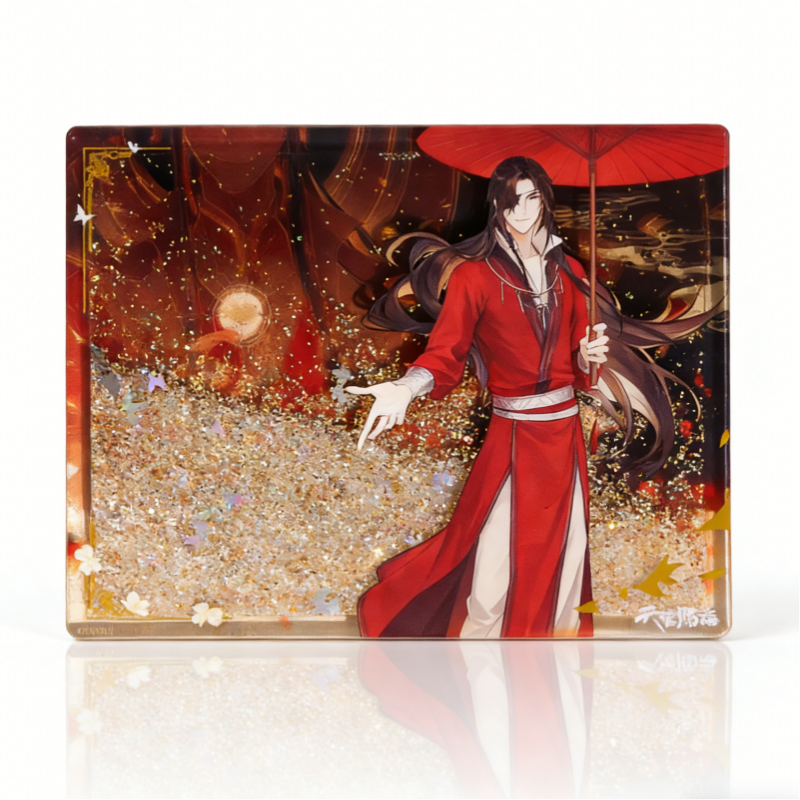 Official Heaven Official's Blessing (TGCF) translucent quicksand ornament. Premium collectible featuring dynamic liquid glitter design. 