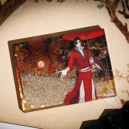 Official Heaven Official's Blessing (TGCF) translucent quicksand ornament. Premium collectible featuring dynamic liquid glitter design. 