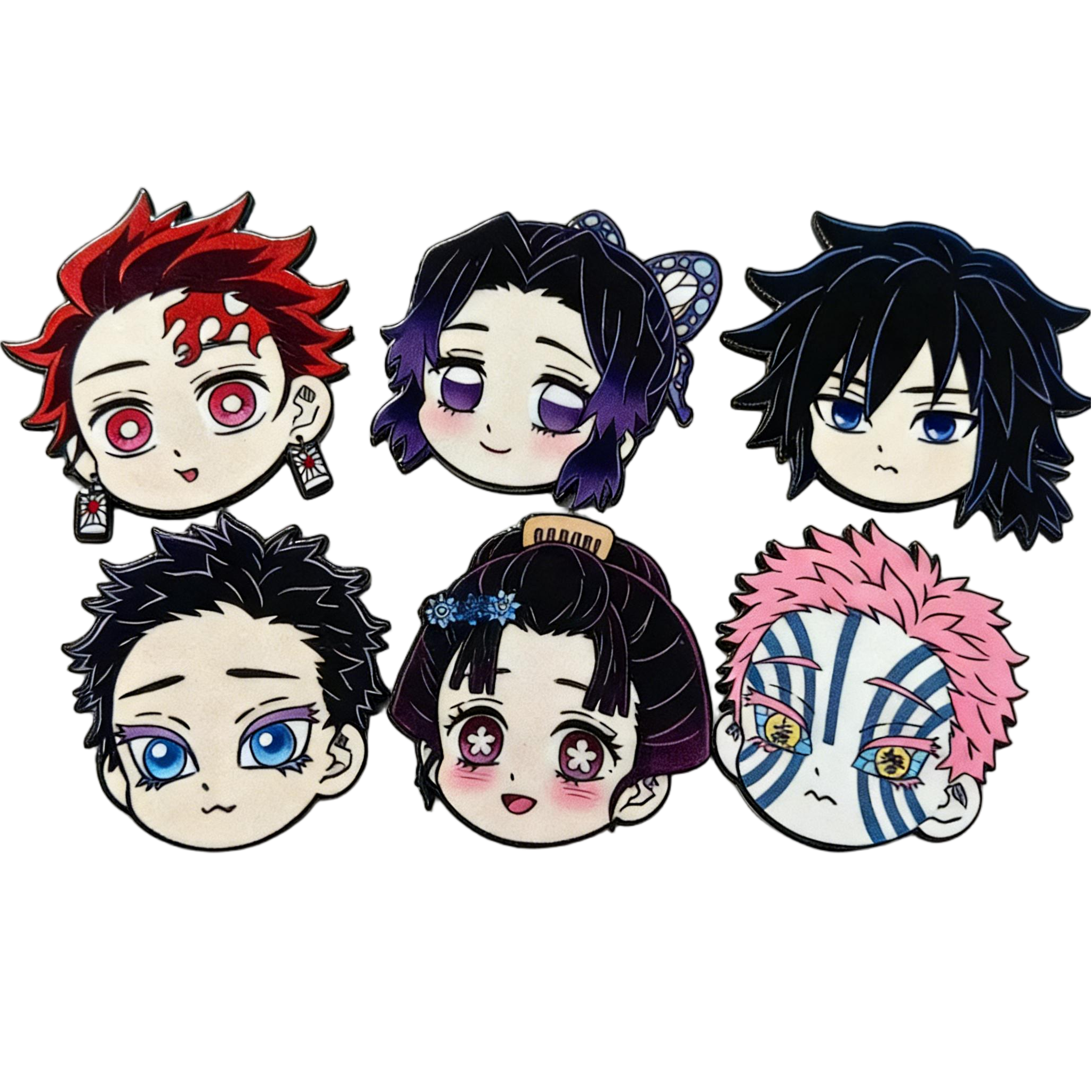 Demon Slayer | Magnetic Refrigerator Stickers & Pin Badges 12Pcs