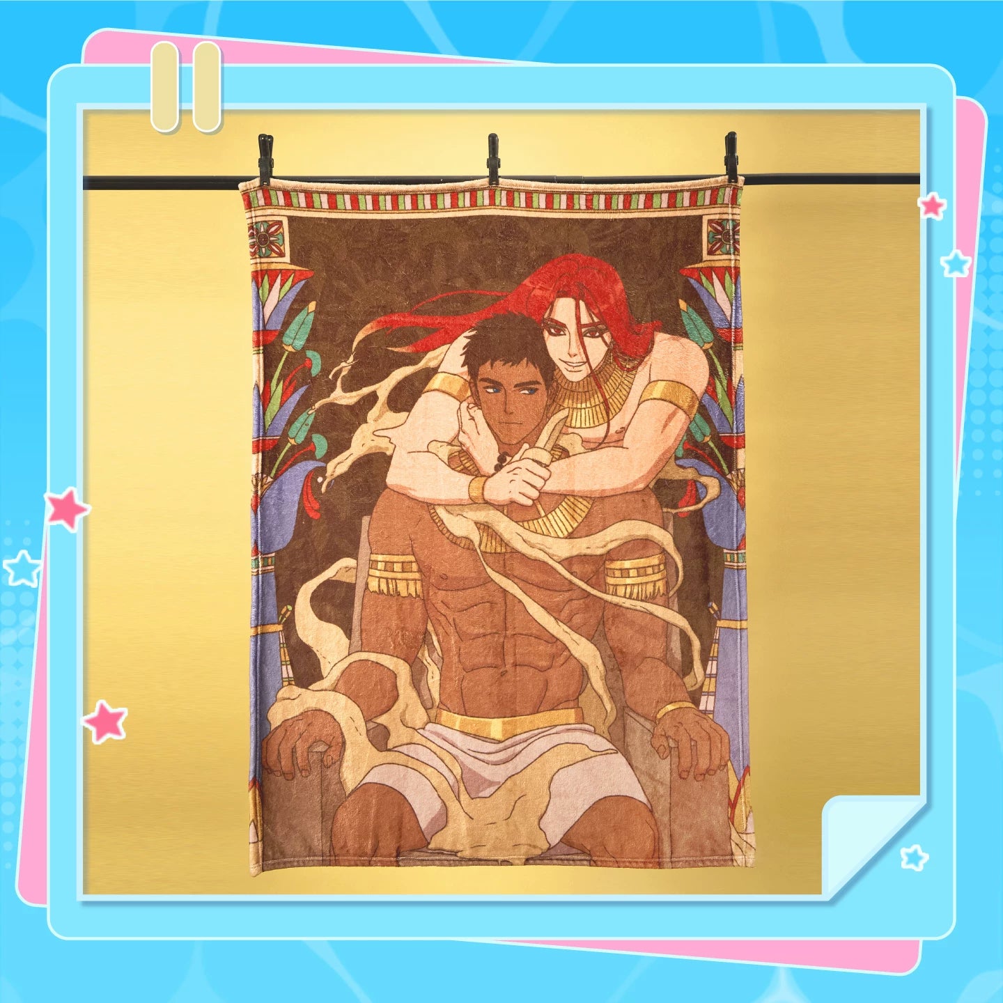 ENNEAD Horus and Seth bath towel hanging display