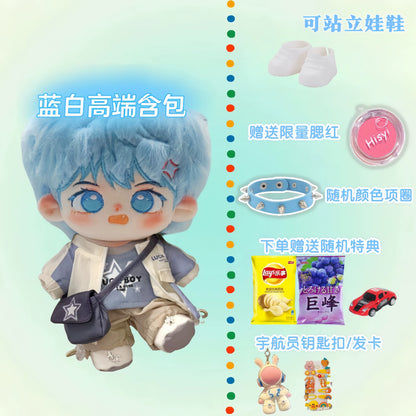 I Can Do It cotton doll in premium blue and white outfit with bag