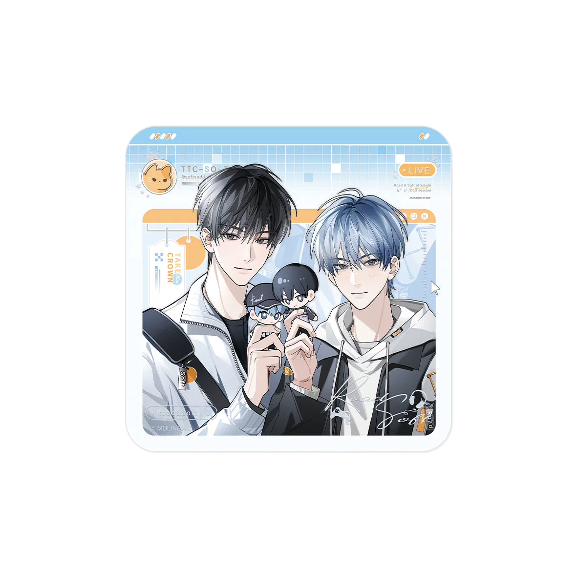 Limited Business borderless shikishi with dual-character artwork