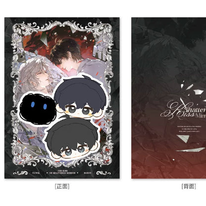 Shattered Mirror Kiss shikishi and chibi character set
