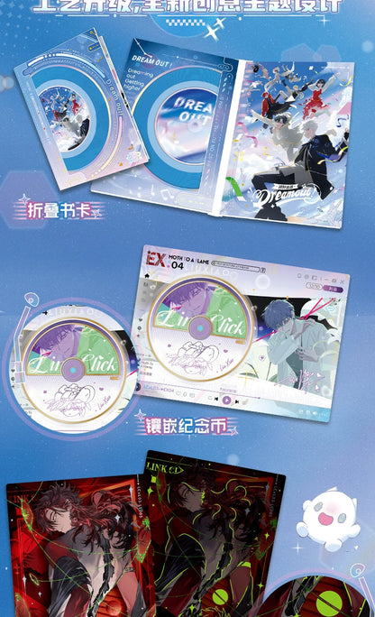Time Needle Escape foldout postcard coin and fluorescent ink cards