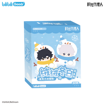 Snow Time acrylic fridge magnet full box of six designs