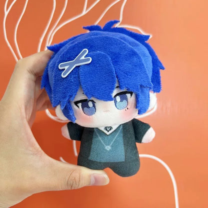 Liu Xiao printed cotton doll with blue hair and dark green outfit