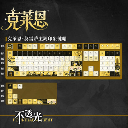 Klein Moretti themed non-backlit keycap layout with novelty keys