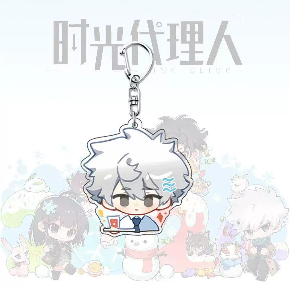 Lu Guang chibi acrylic keychain with white hair character design