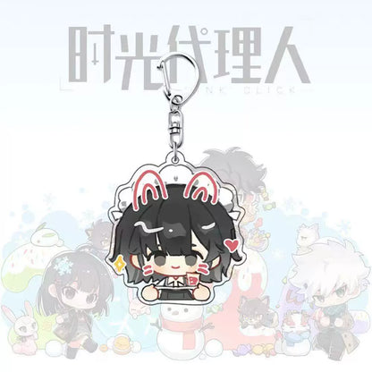 Qiao Ling chibi acrylic keychain with bunny ear accents