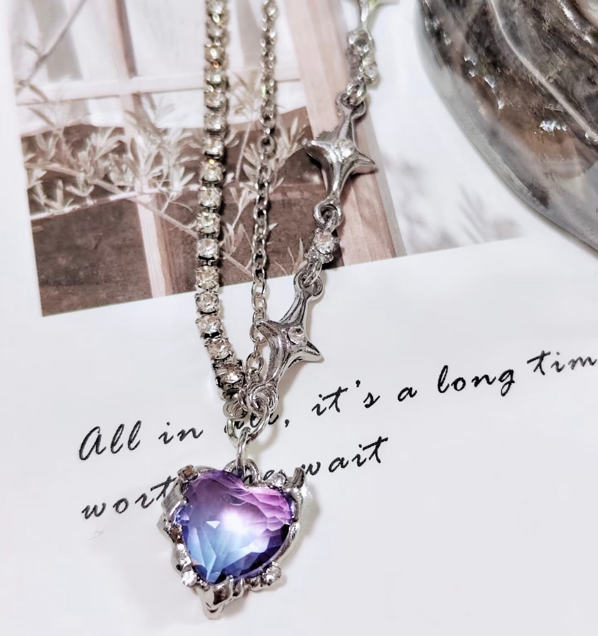 Love and Deepspace | Rafayel Gradient Heart Necklace
