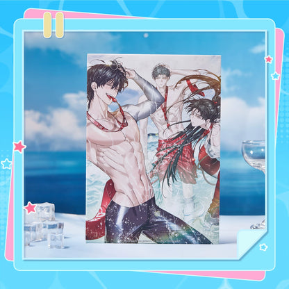 Special Civil Servant shikishi art board in a styled display