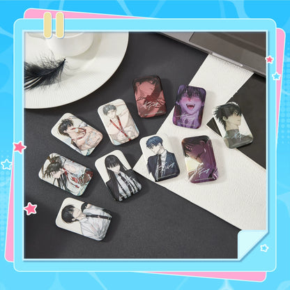 Special Civil Servant square character badges in a styled display