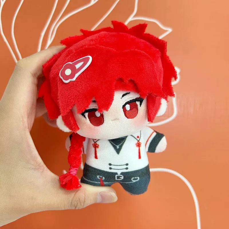 VEIN printed cotton doll with red braided hair and white outfit
