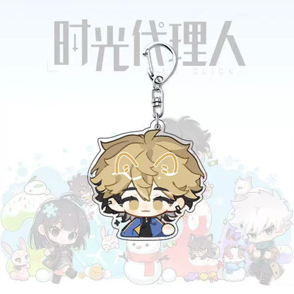 Xia Fei chibi acrylic keychain with yellow hair character design